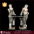 outdoor garden decoration life size two large mixed color western figure marble lady statue